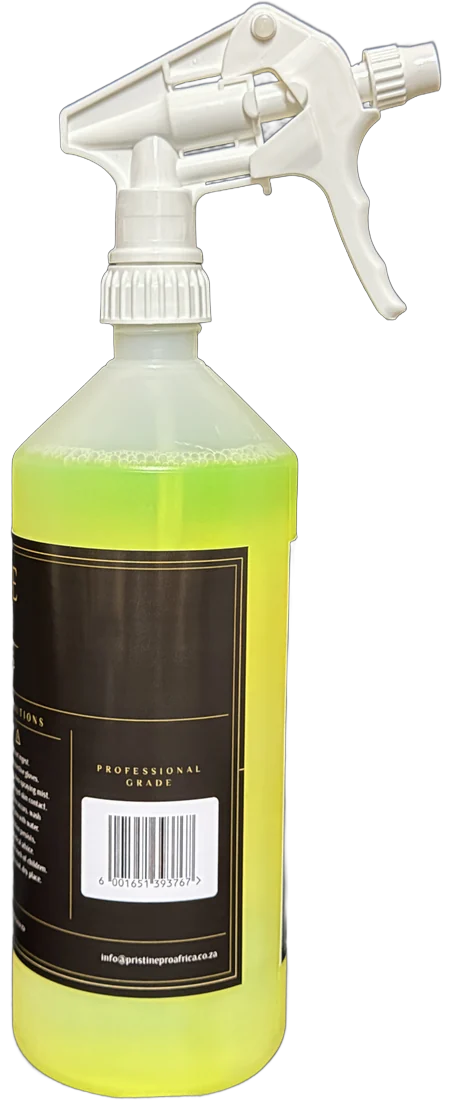 Pristine Pro 1L, back label with directions and barcode